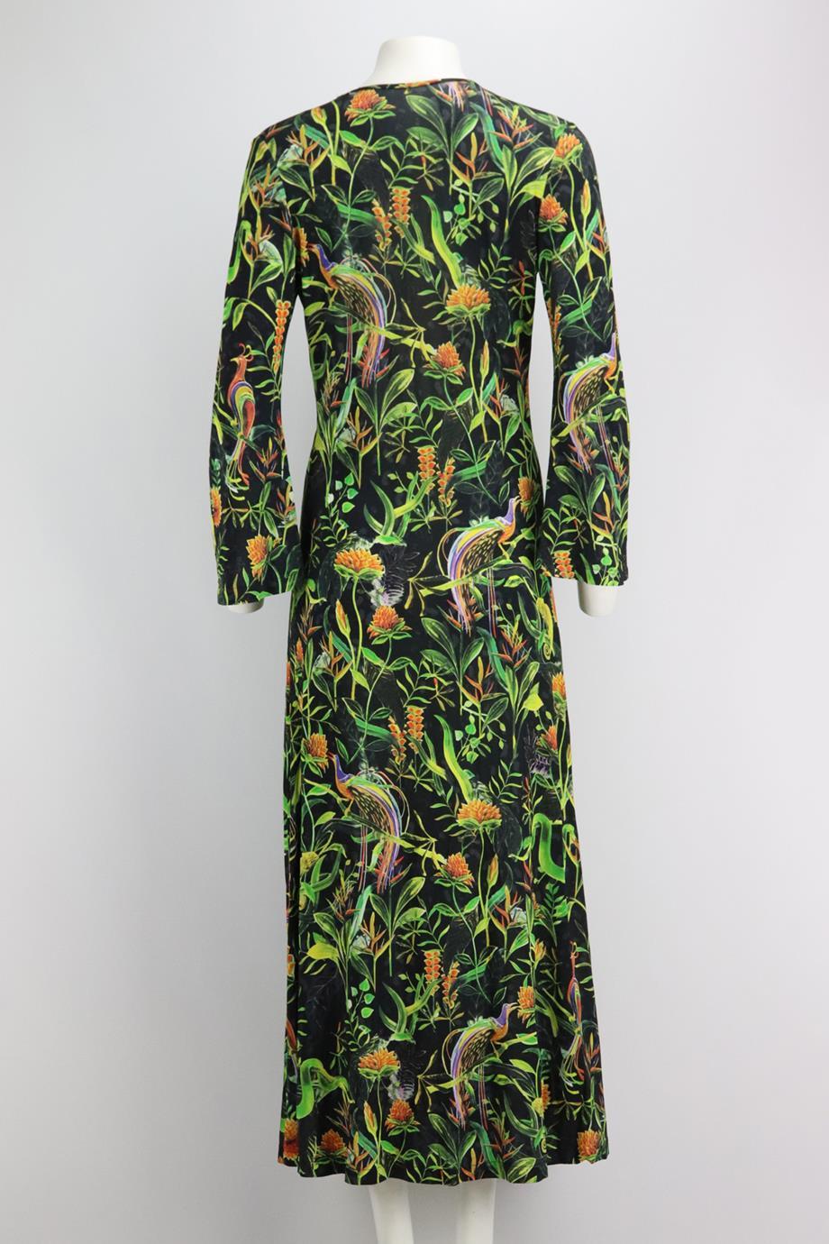 Dodo Bar Or Cutout Printed Satin Jersey Midi Dress Medium In Excellent Condition In London, GB