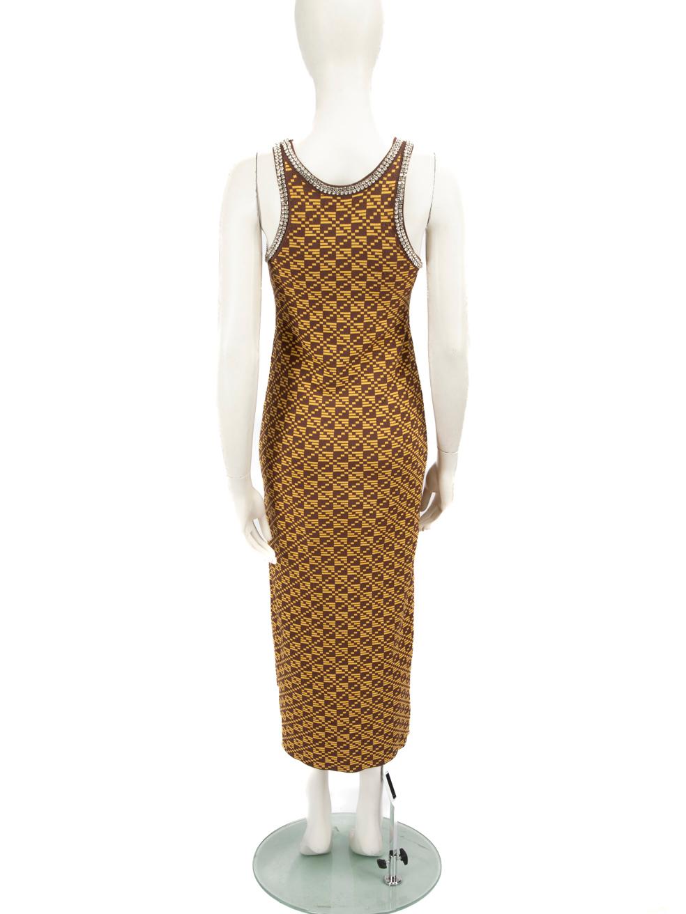 Brown Dodo Bar Or Embellished Neckline Maxi Dress Size S