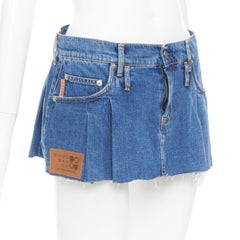 DODO BAR OR Lennon Mini Skirt blue pleated front brown tag short skirt IT34 S