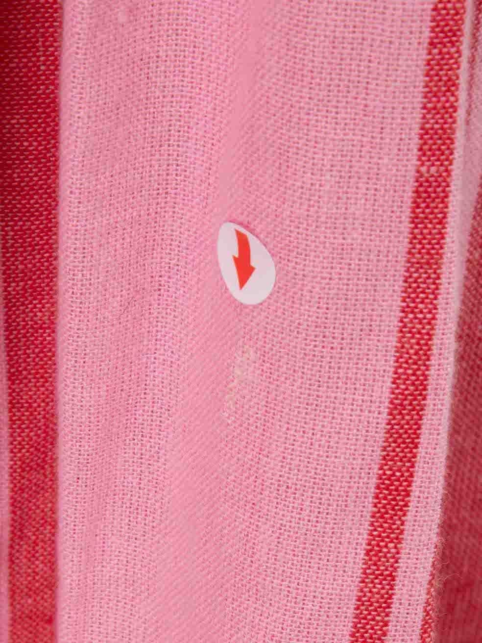 Dodo Bar Or Pink Striped Tassel V Neck Midi Dress Size M For Sale 1