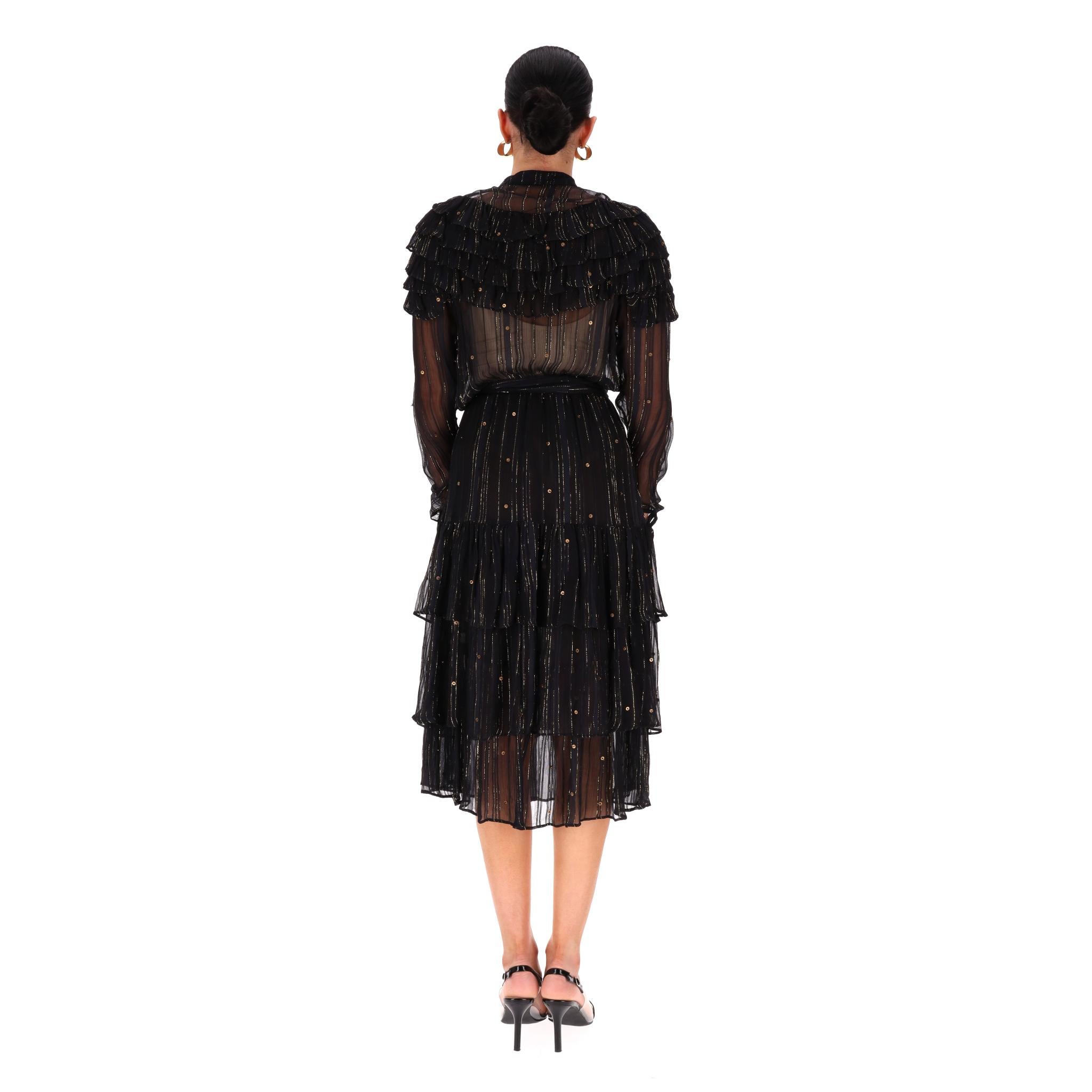 Dodo Bar Or Tiered Embellished Lace Dress In Excellent Condition For Sale In London, GB