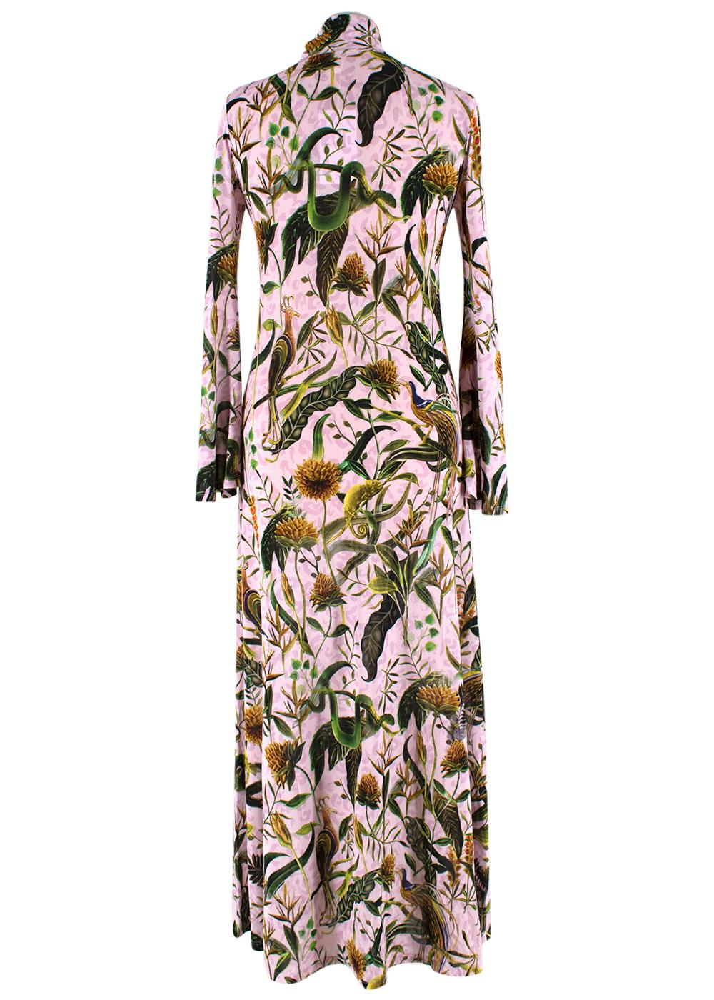Beige Maxi abito a collo alto in jersey elasticizzato stampato Dodo Bar Or x Annabel's - Taglia M