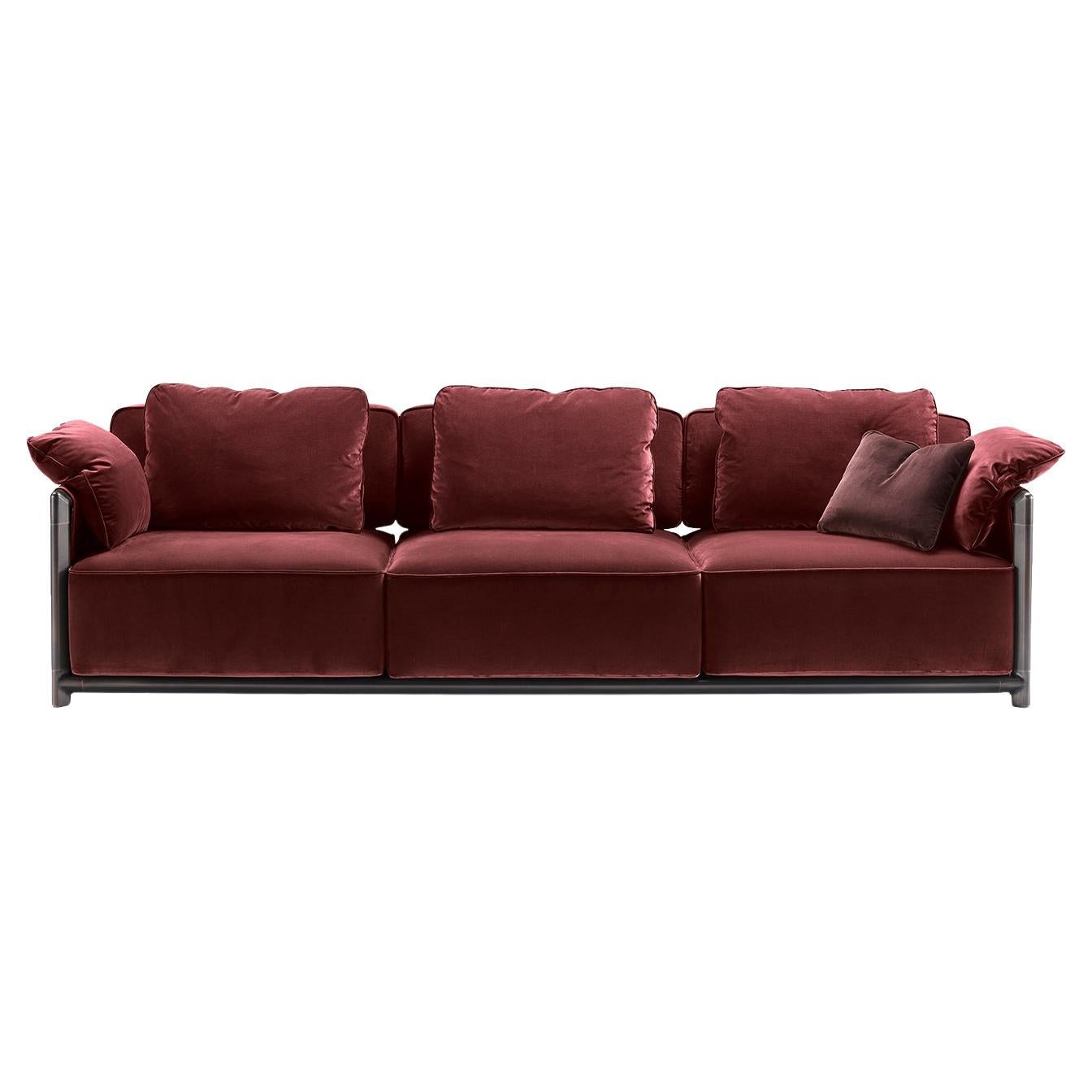 Dodo Burgunderfarbenes Sofa von Stefano Giovannoni im Angebot