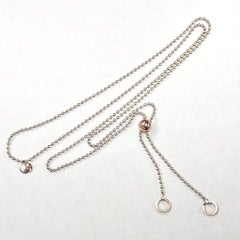 Dodo by Pomellato Bollicine Sterling Silver & 9k Rose Gold Lariat Necklace