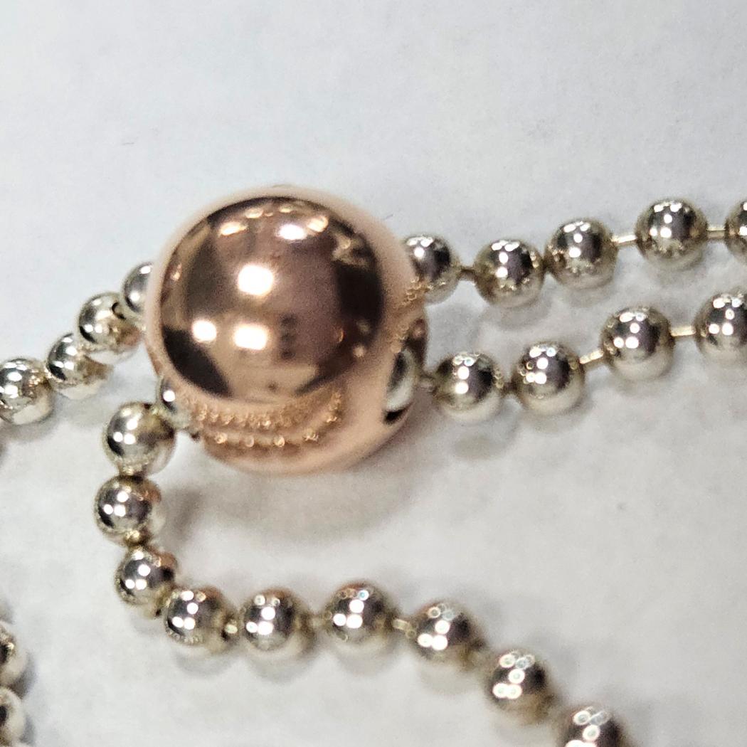 da uomo o donna Dodo by Pomellato Bollicine Collana a Lariat in argento sterling e oro rosa 9k in vendita