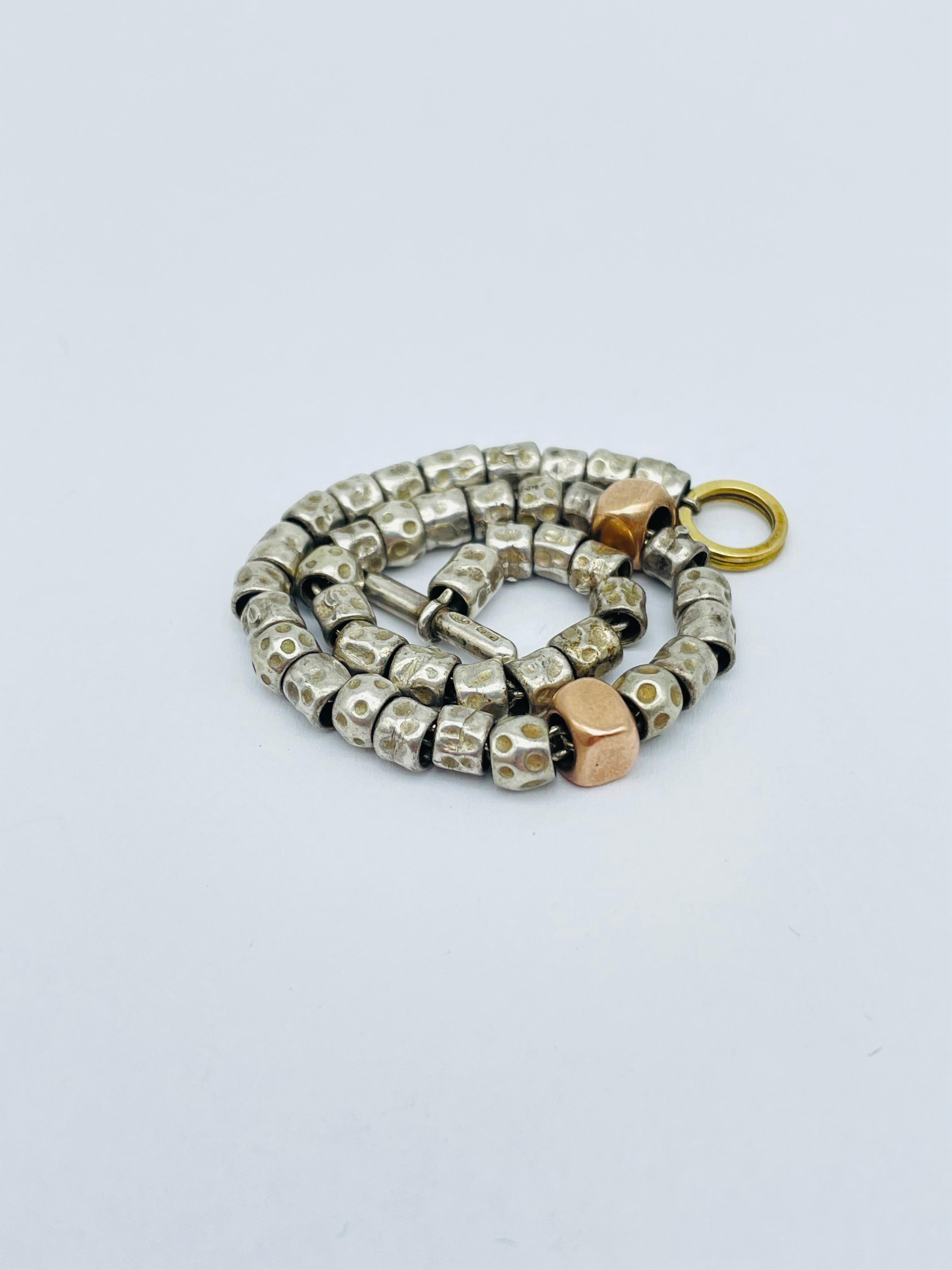 Women's or Men's Dodo by Pomellato Granelli Bracelet in 925 Silver For Sale