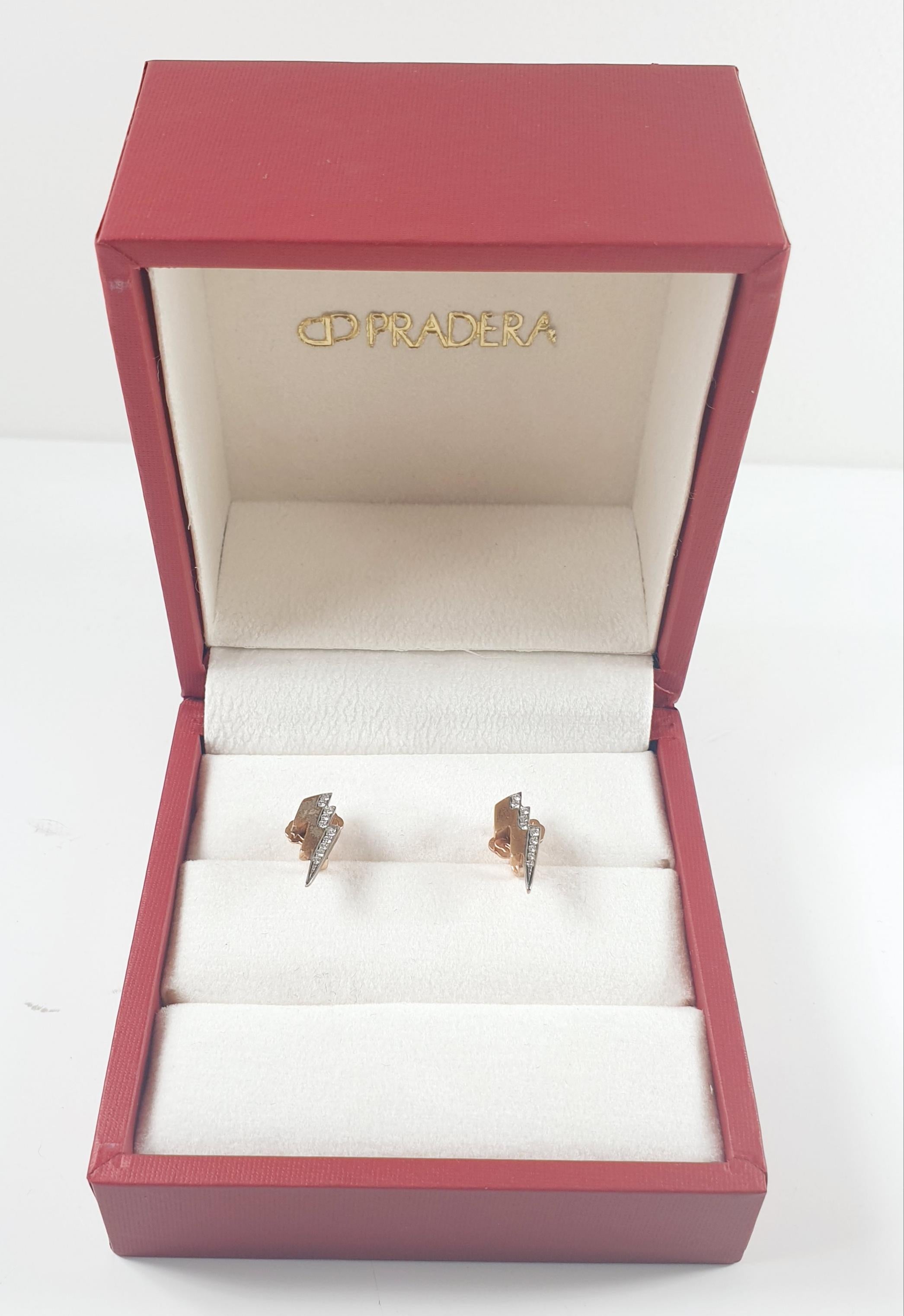 Dodo par Pomellato Lightning, boucles d'oreilles Brilliants en or 9 carats Neuf - En vente à Bilbao, ES