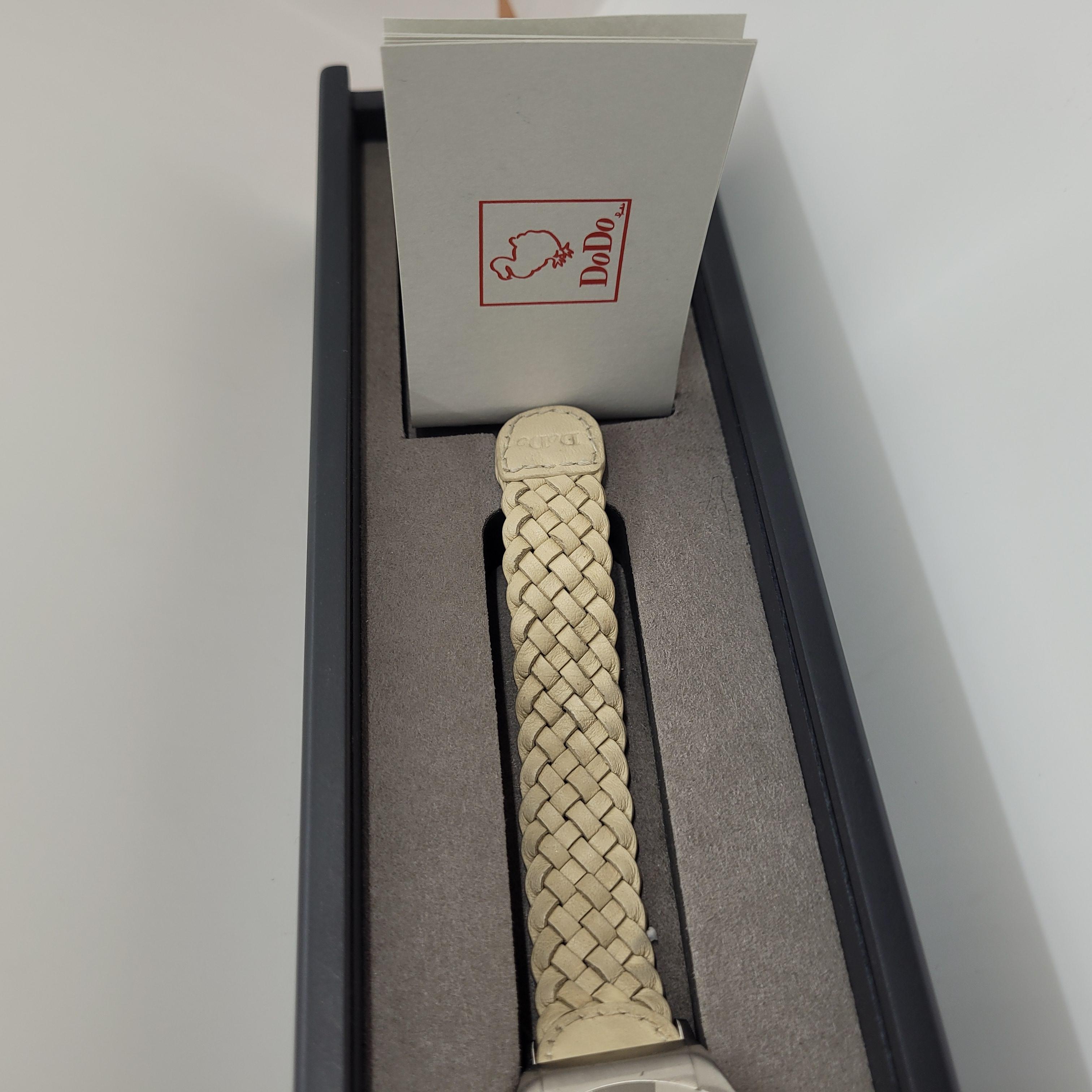 Montre-bracelet italienne DoDo, acier et cuir, 21e siècle, Nouveau 6