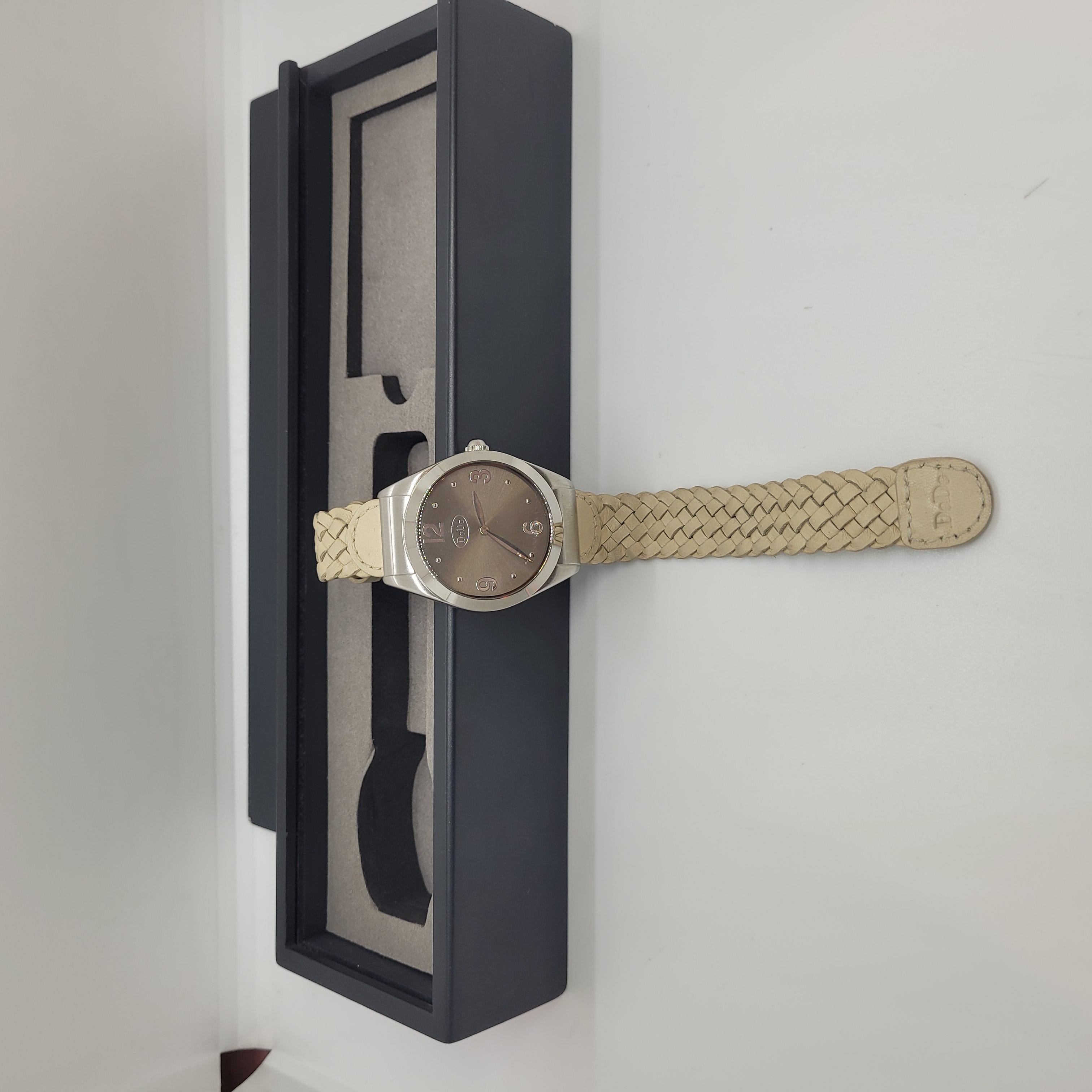 Montre-bracelet italienne DoDo, acier et cuir, 21e siècle, Nouveau 7