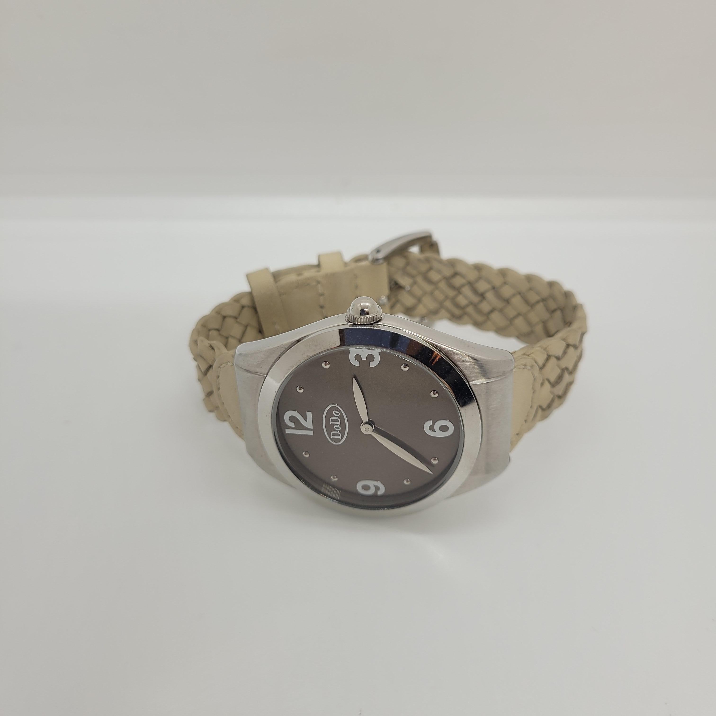 Montre-bracelet italienne DoDo, acier et cuir, 21e siècle, Nouveau 10