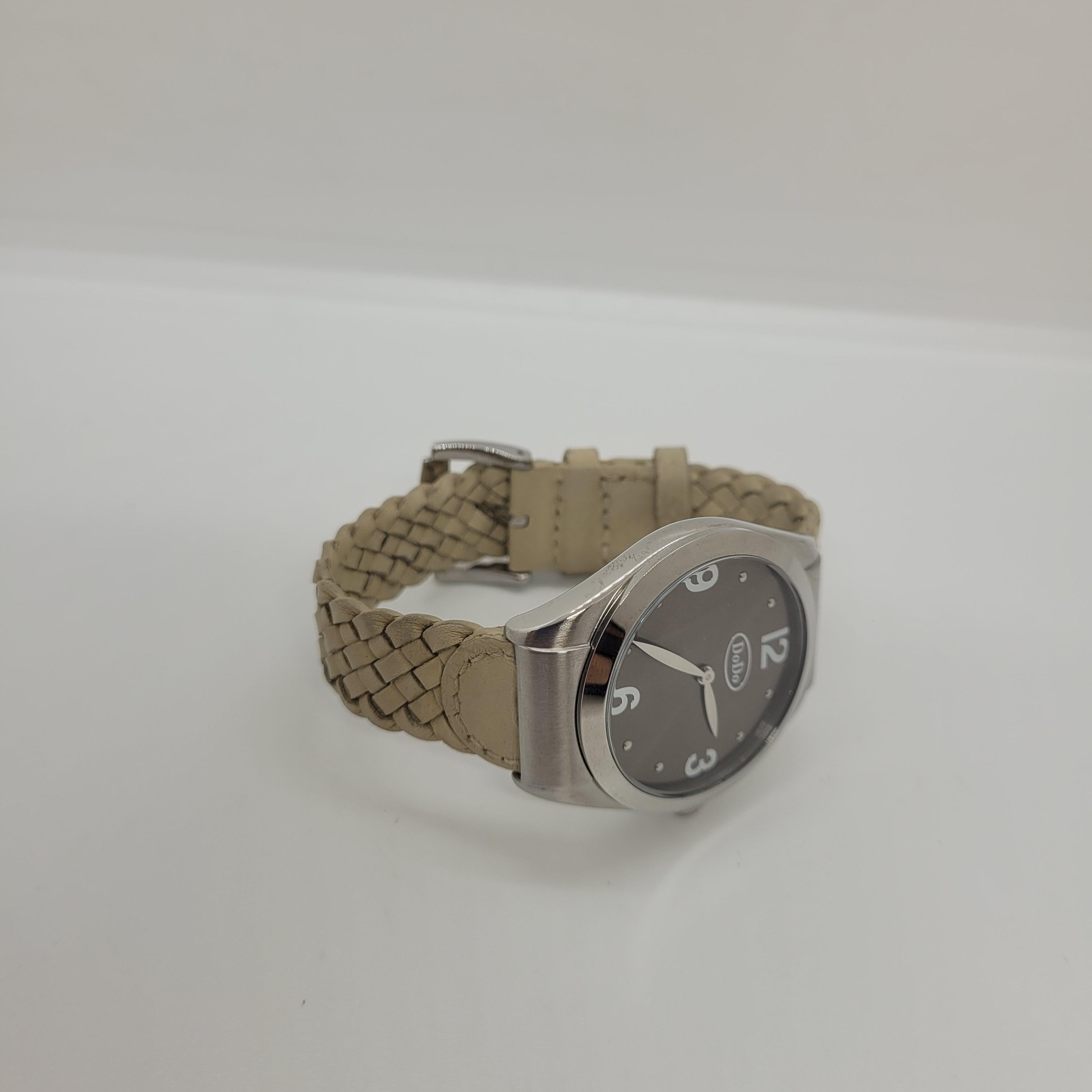 Montre-bracelet italienne DoDo, acier et cuir, 21e siècle, Nouveau 12