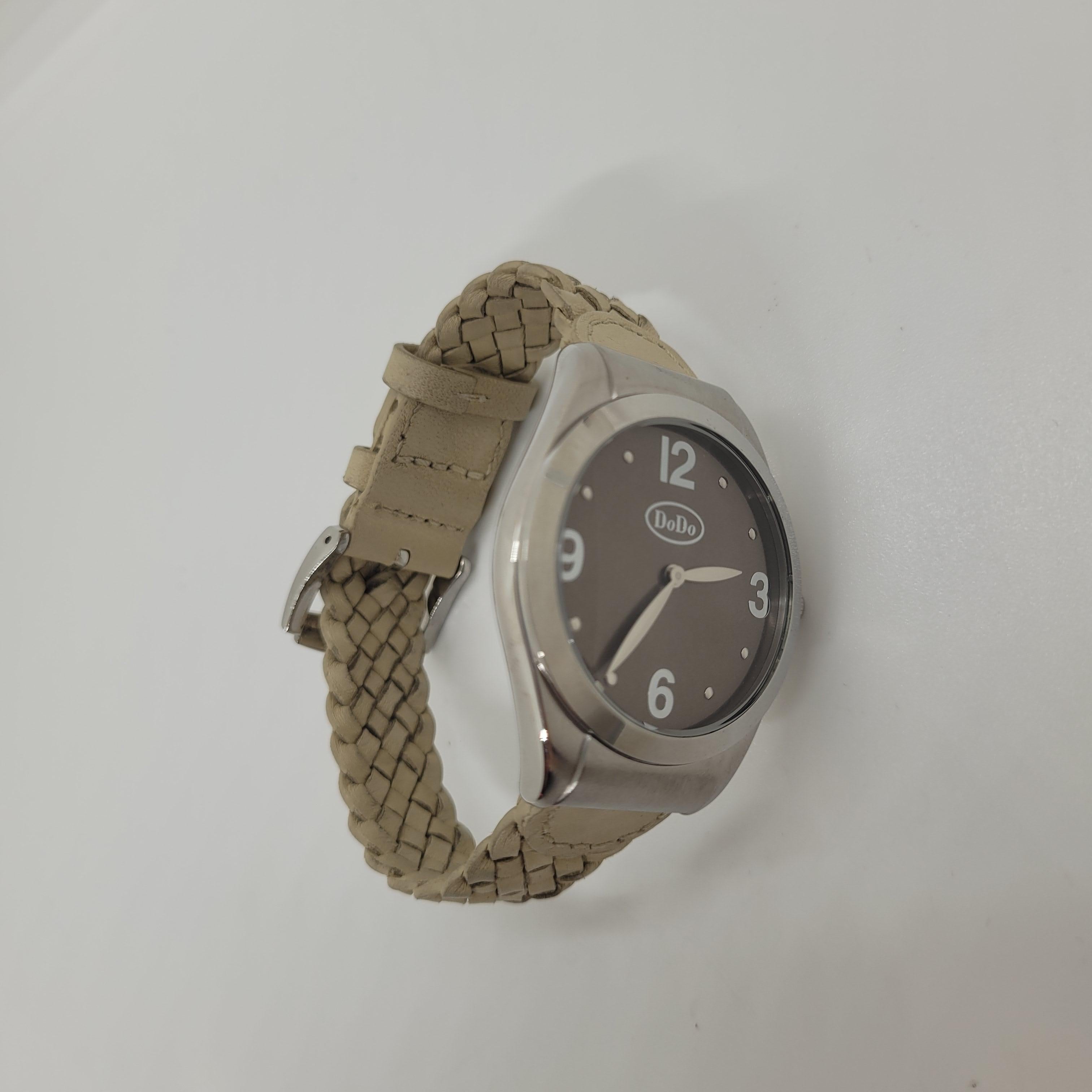 Montre-bracelet italienne DoDo, acier et cuir, 21e siècle, Nouveau 13