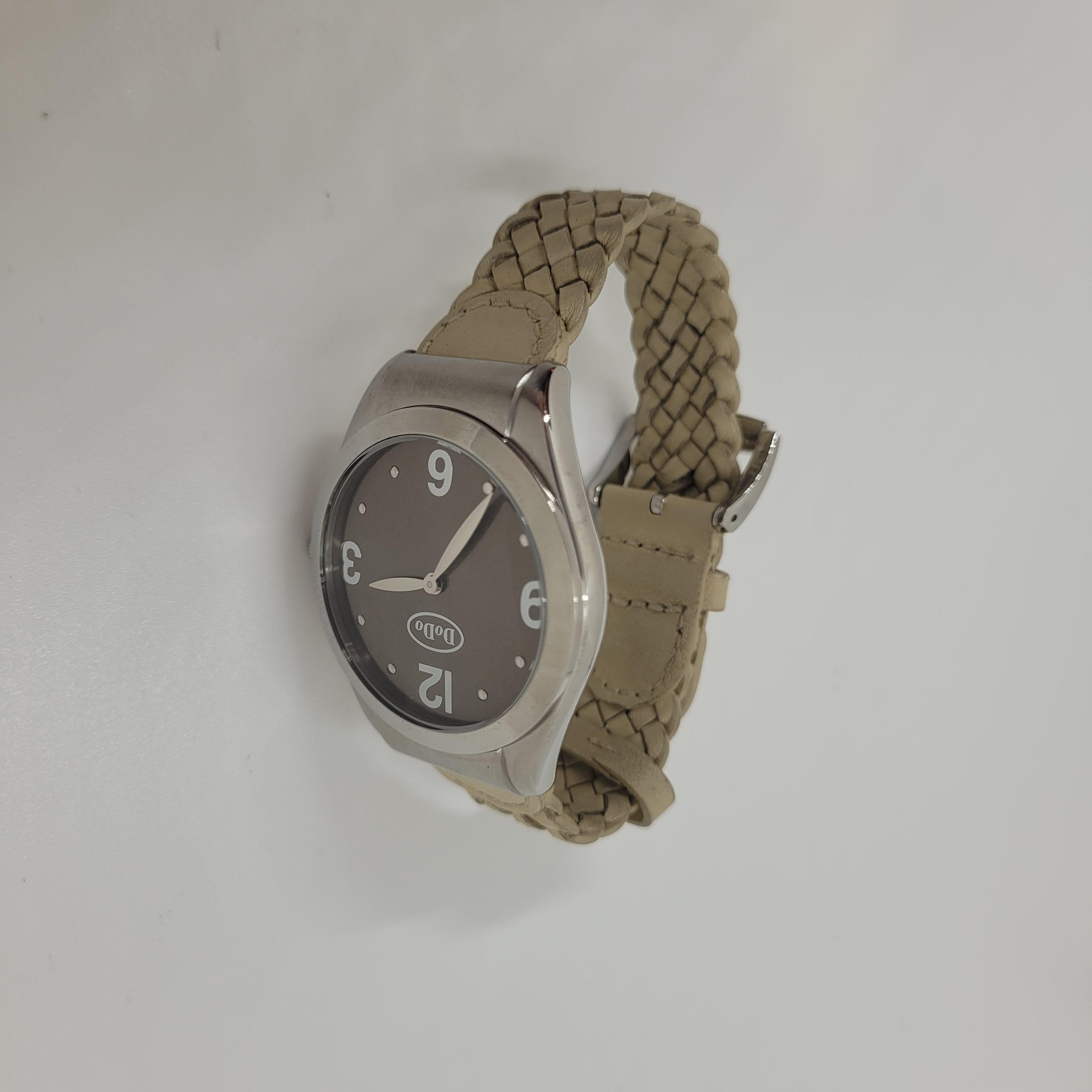 Montre-bracelet italienne DoDo, acier et cuir, 21e siècle, Nouveau 14