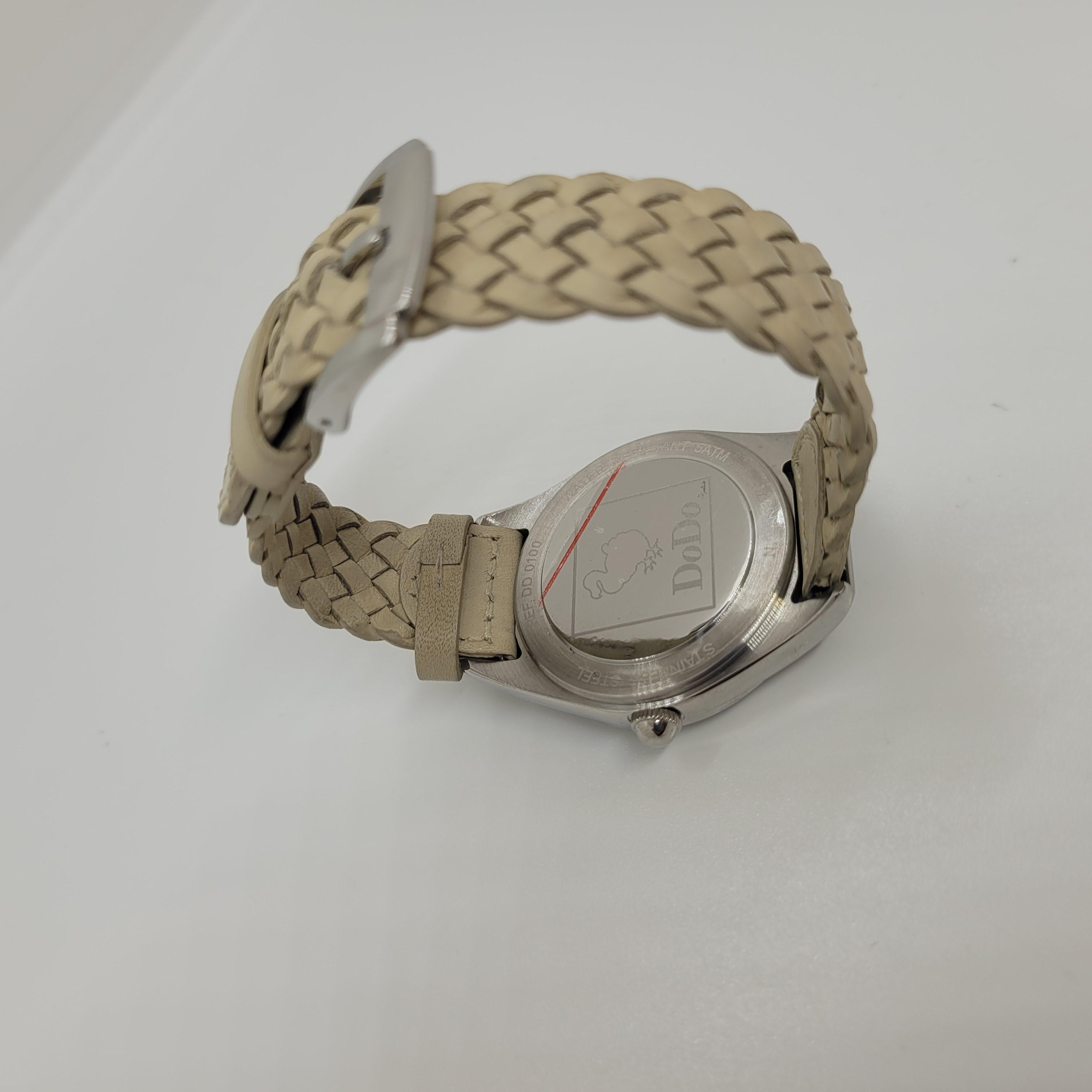 Montre-bracelet italienne DoDo, acier et cuir, 21e siècle, Nouveau 15