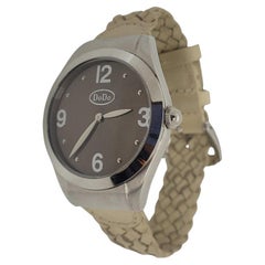 DoDo Italian wristwatch, steel and leather, 21st century, Brand New