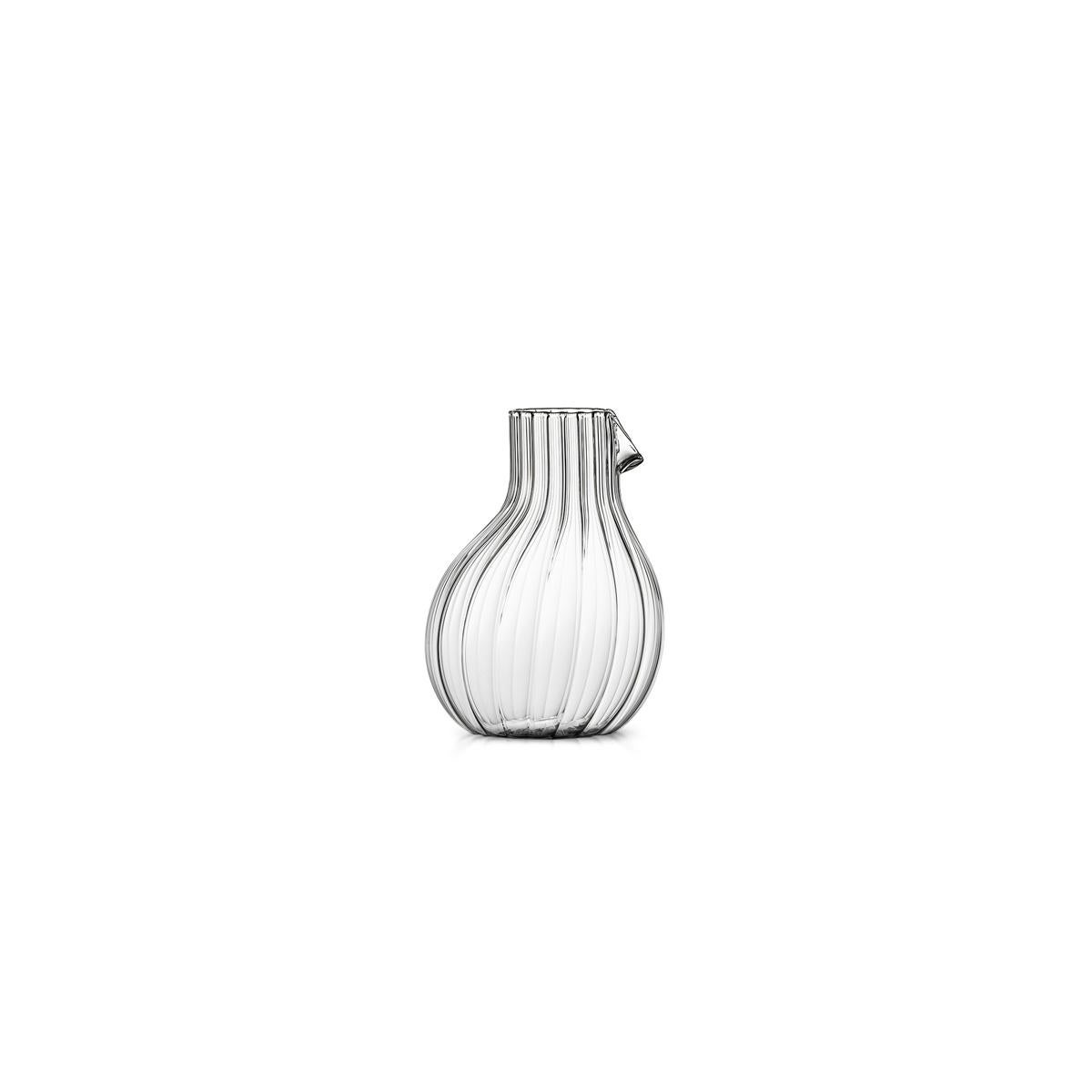 Modern Dodò Low Mouth Blown Glass Carafe Designed by Matteo Cibic For Sale