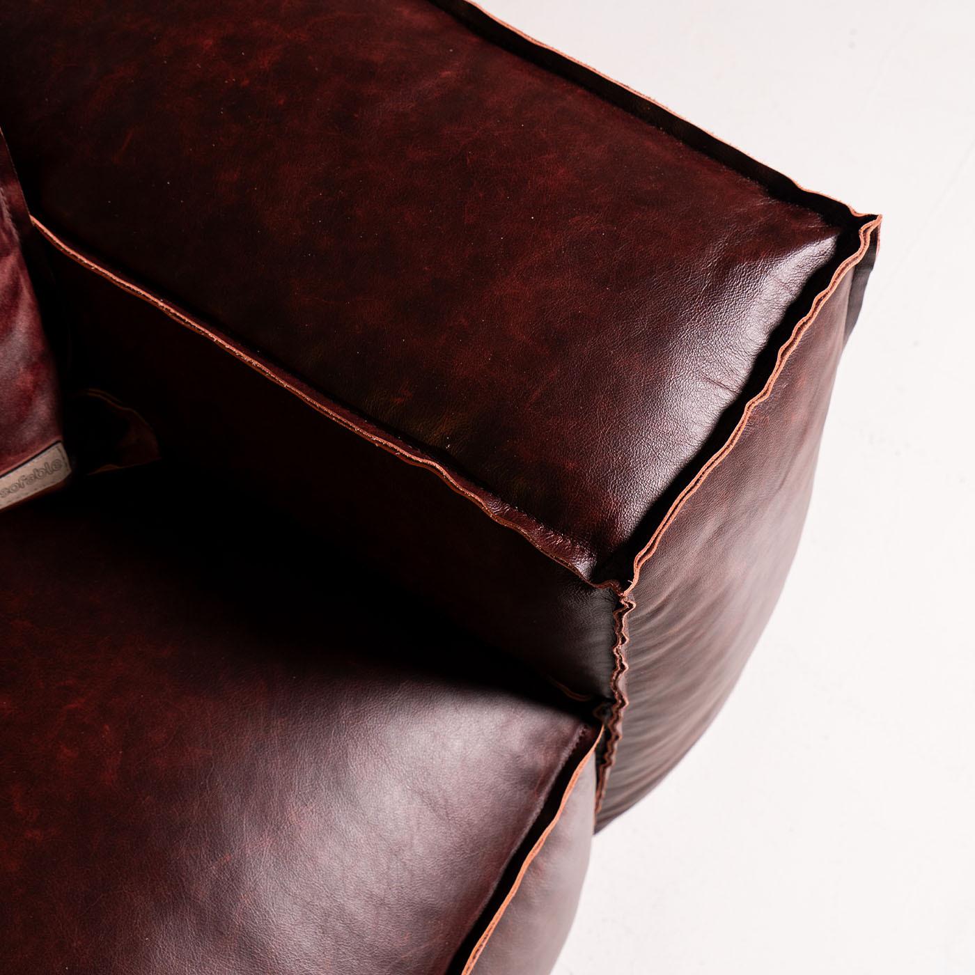 Dodo Mahogany Leather Sofa by Mantellassi 1926 For Sale 1