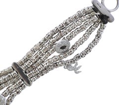 DoDo Sterling Silver Gold Diamond Charm Toggle Bracelet