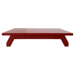 Dodolo 200 China Roter Lack, Glas und leichte Bronze Couchtisch von Casa Casati