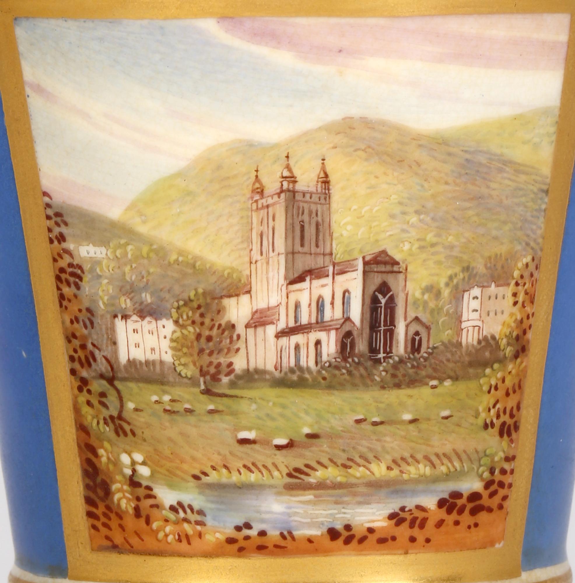 Doe & Rogers Worcester Malvern Priory Hand Painted Porcelain Spill Vase For Sale 6