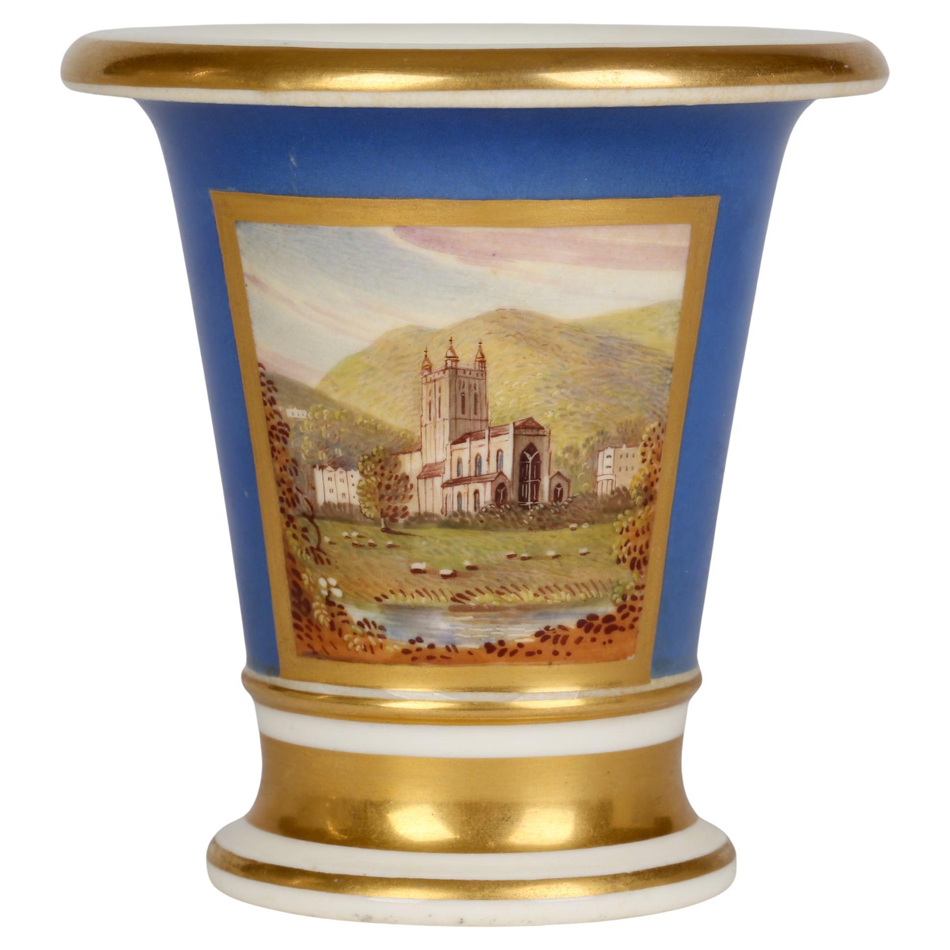 Doe & Rogers Worcester Malvern Priory Hand Painted Porcelain Spill Vase For Sale