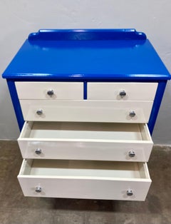 Doehler 1920-30 Steel Dresser - Refinished in Cream and Blue