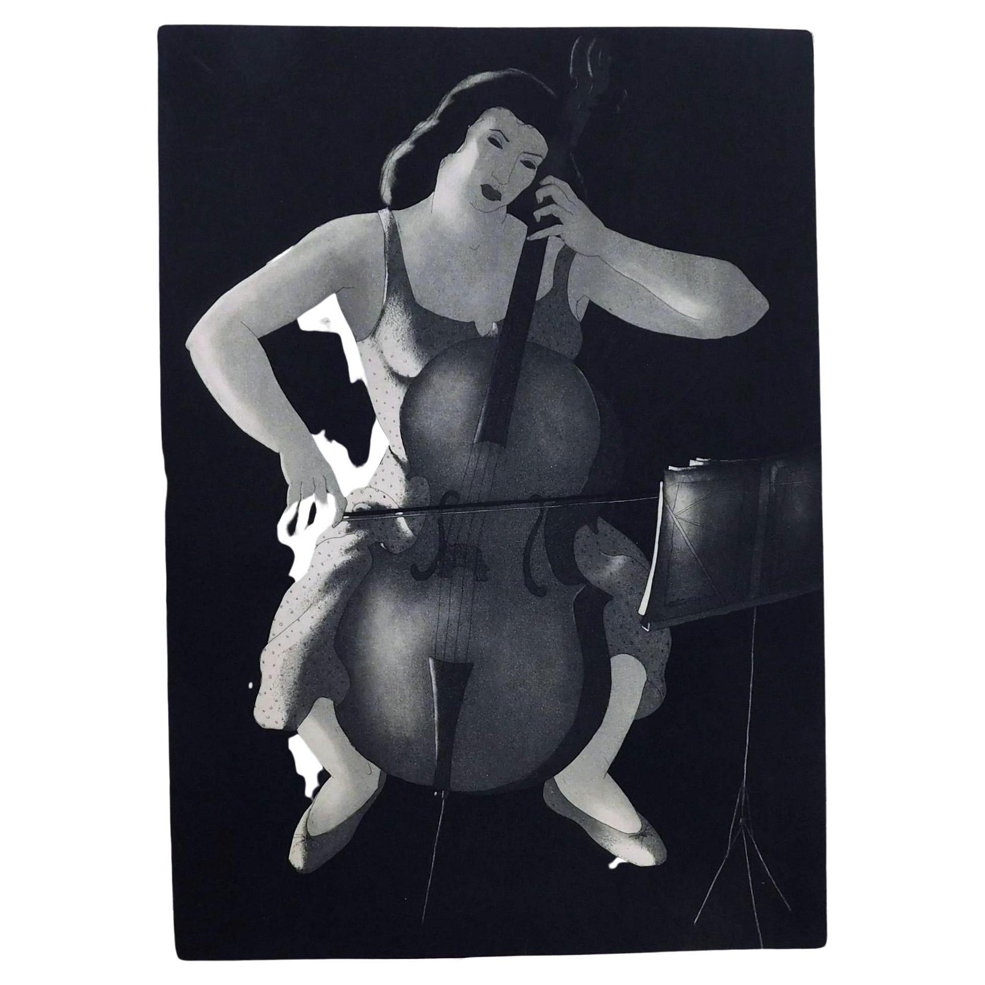 Doel Reed Original Aquatint, 1948, "Evening Music"
