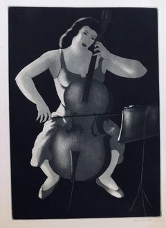 Doel Reed Original Aquatint, 1948, "Evening Music"