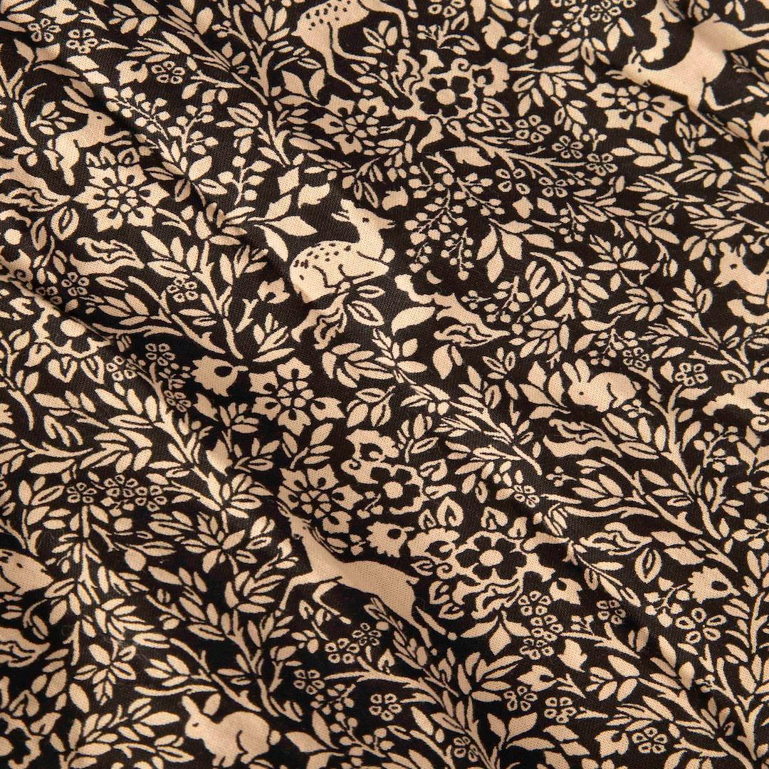 DÔEN Brown Deer Print Long Sleeve Dress Size M In Good Condition For Sale In London, GB