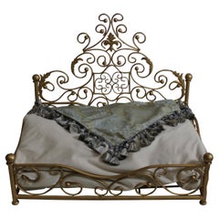 Dog Bed, Gilt Wrought Iron 