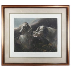 Dog Bird Hunting Scene Engraving of Heywood Hardy's "Setters at Work"