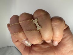 Dog Bone Pendant Necklace 14 Karat Diamond Pendant Necklace