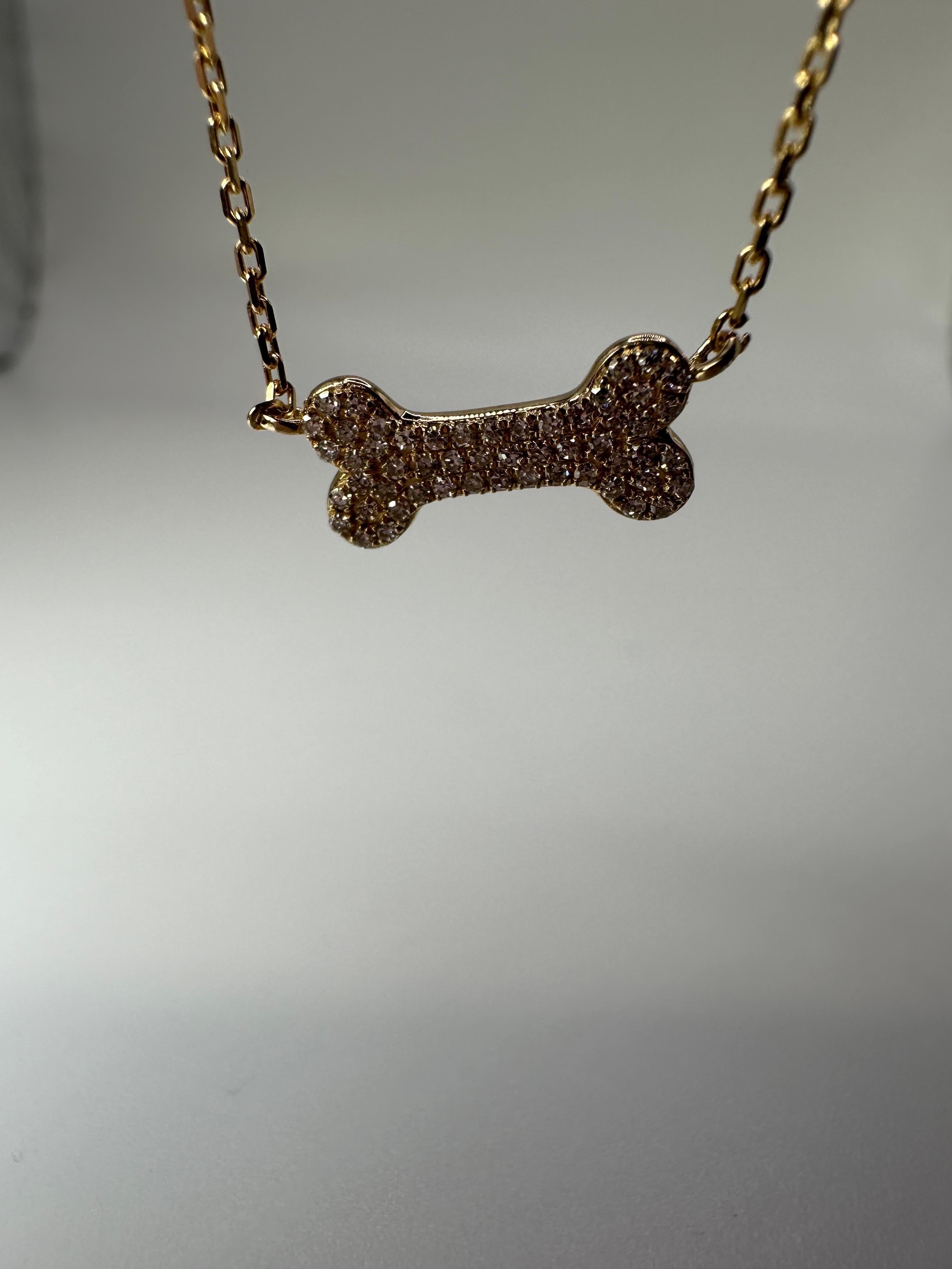 dog bone diamond necklace