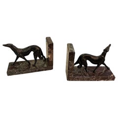 Sujetalibros para perros en bronce y mármol