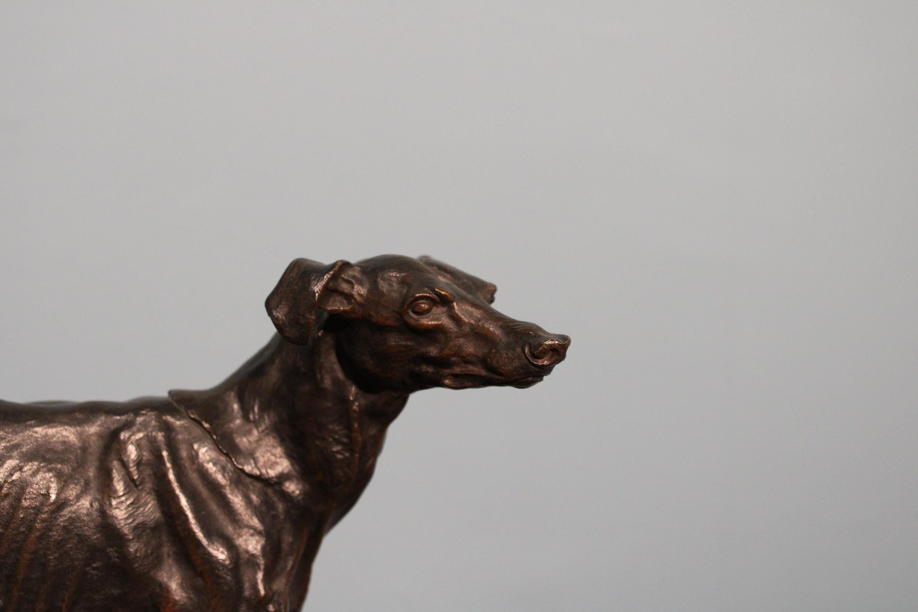 French Dog Bronze Sculpture by Pierre Jules Mene, 19th Century