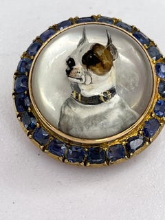 Dog Brooch 14 K Sapphire