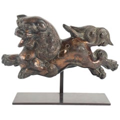 Dog Fô Current In Lacquered Bronze, China