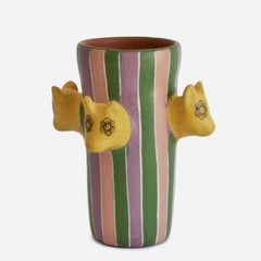 Dog Heads Sculpture, Unique Piece Flower Vase