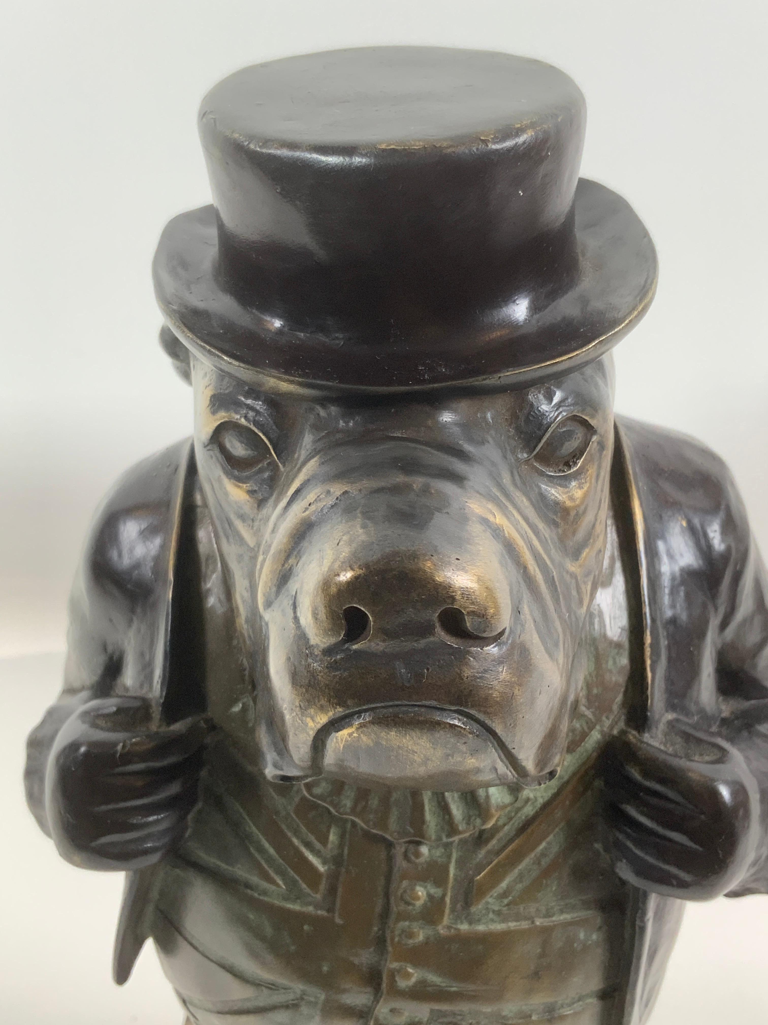 Dog in Hat and Topcoat Statue For Sale 4