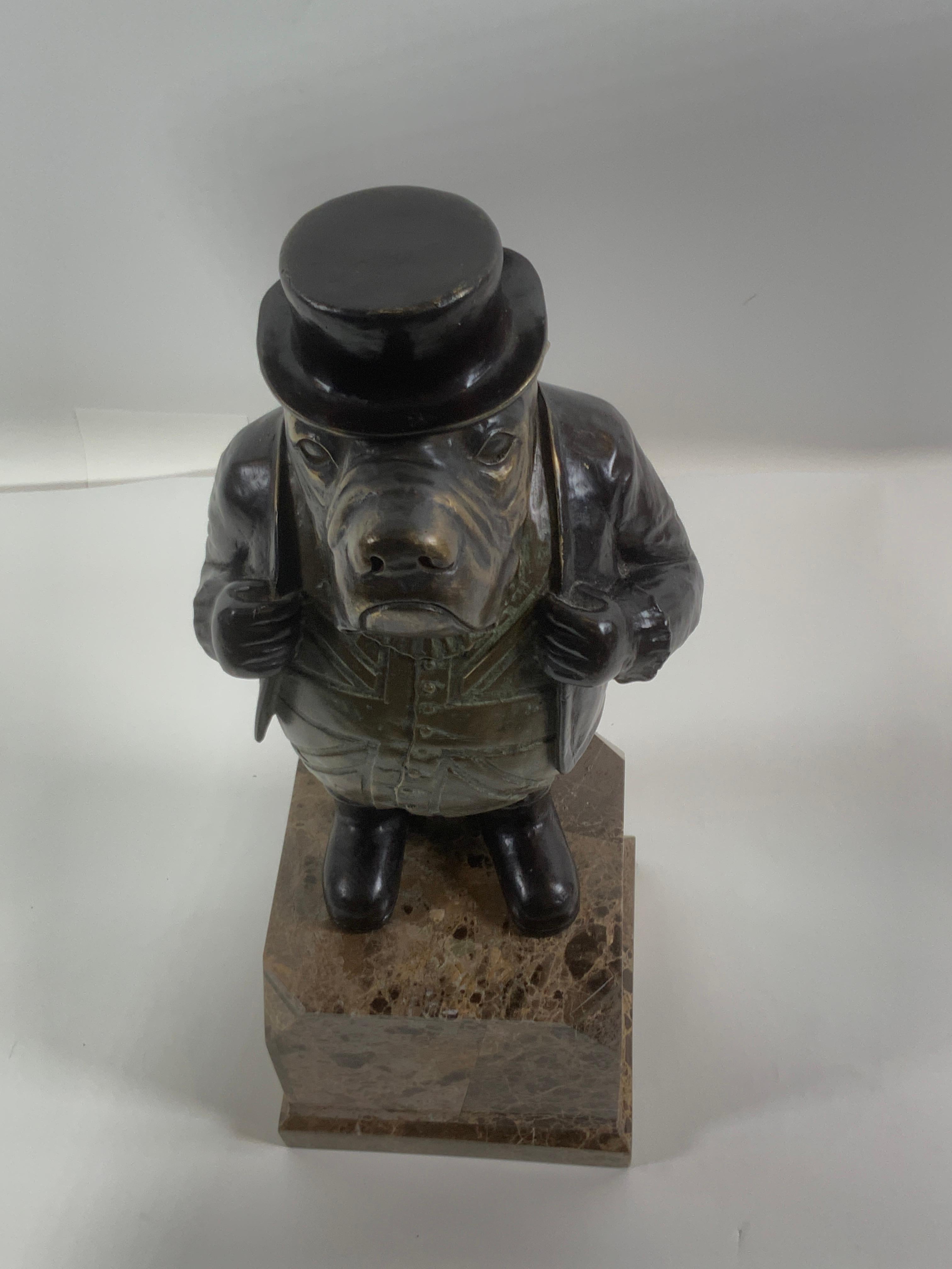 Dog in Hat and Topcoat Statue For Sale 3