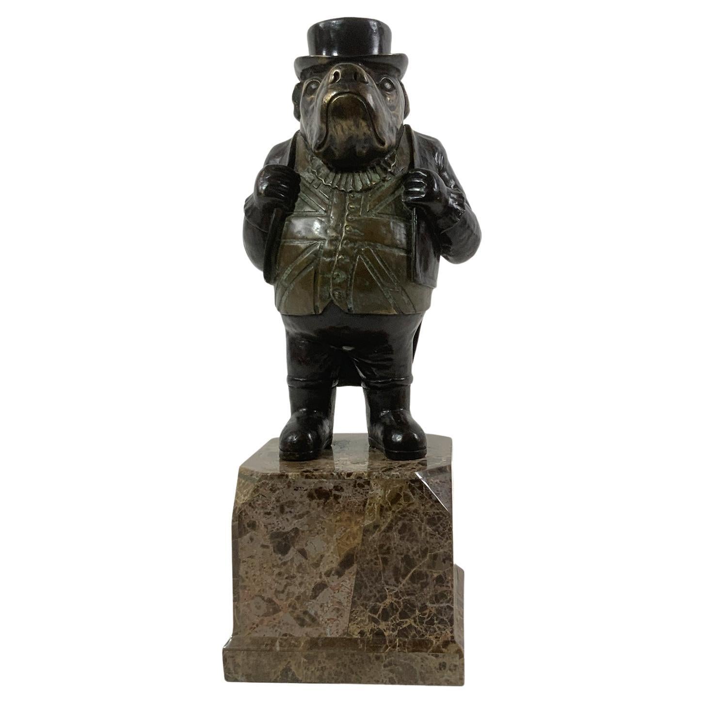 Dog in Hat and Topcoat Statue For Sale