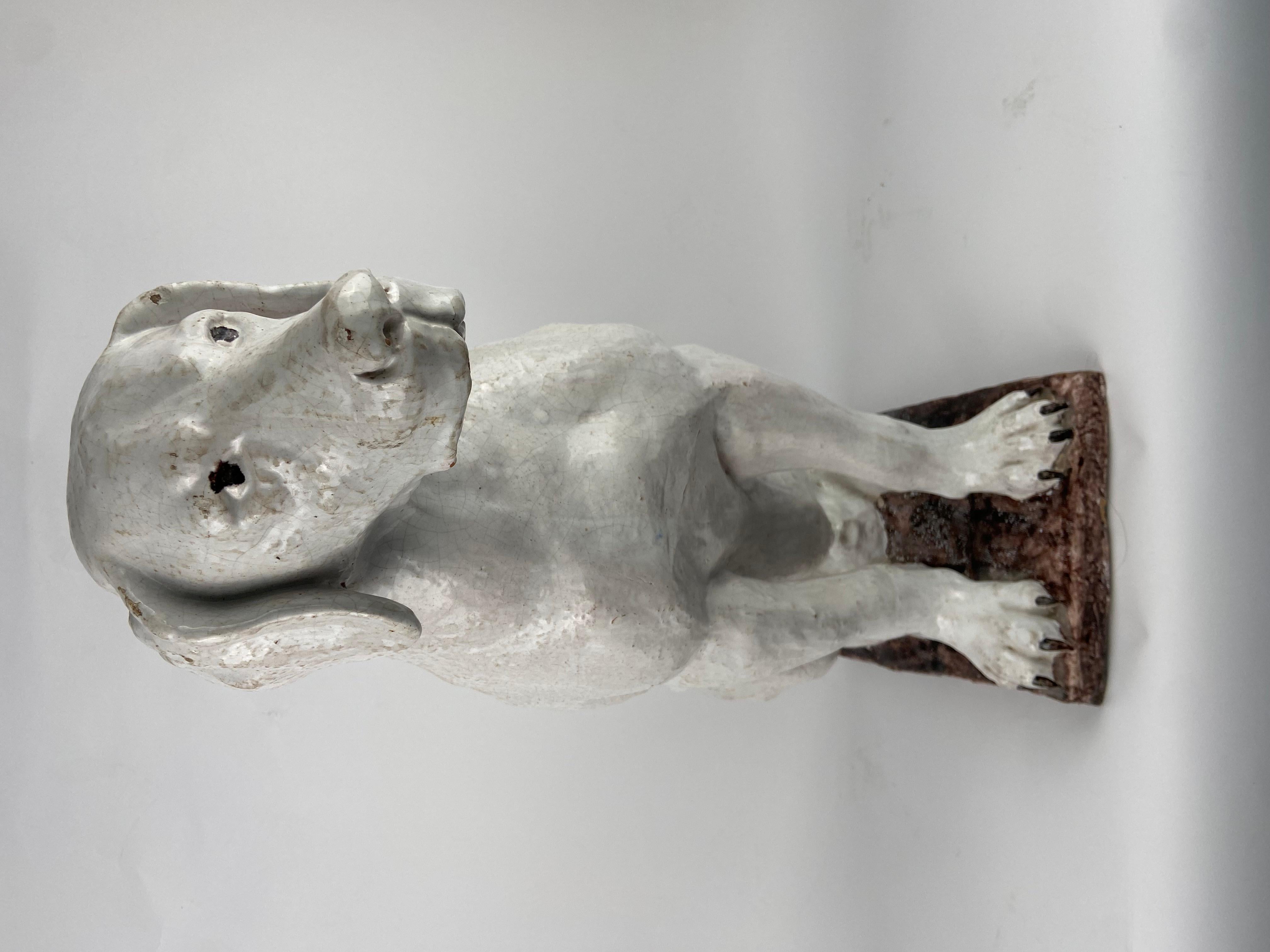 Dog in glazed terracotta, 19th century (or before). 
Labrador, presumably English. 