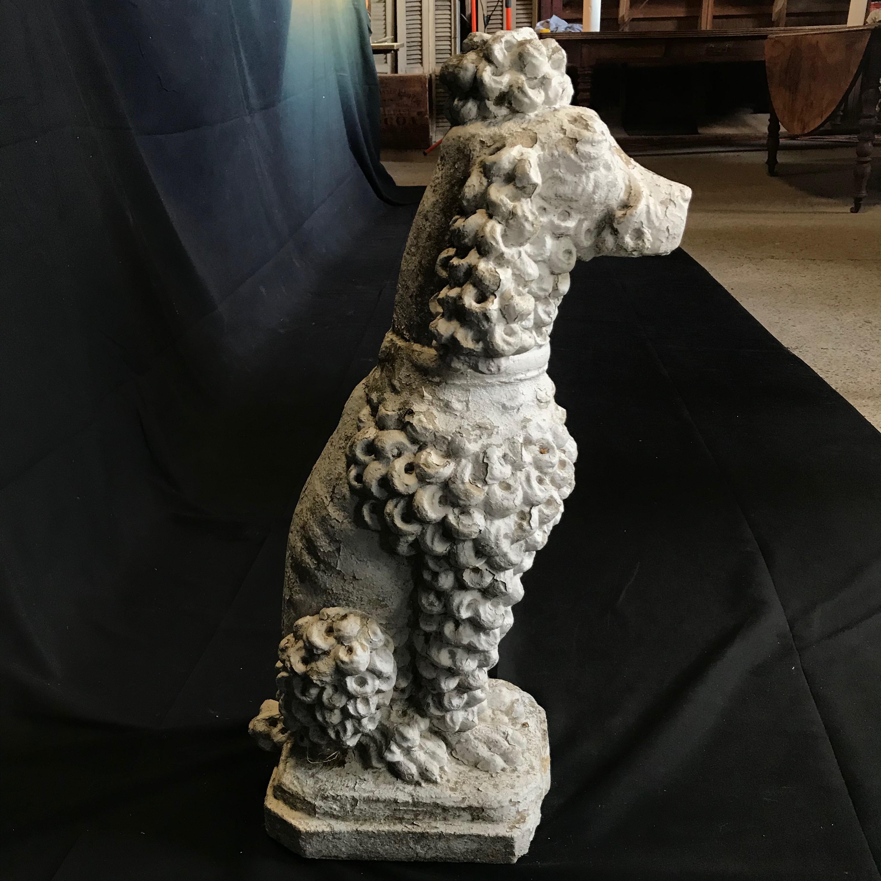 stone poodle statue