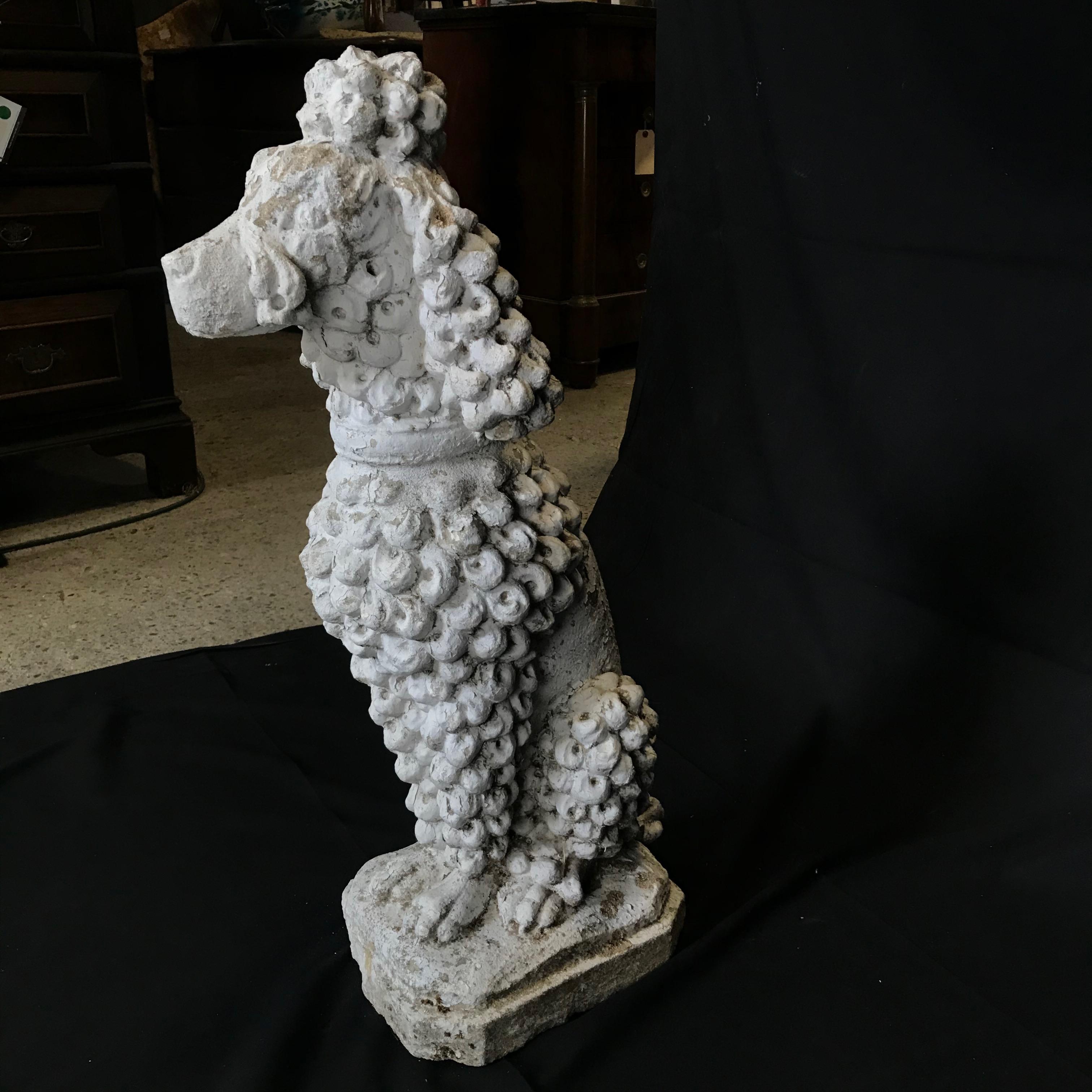 Dog Lovers' Life-Sized Stone French Poodle Sculpture Statue In Good Condition In Hopewell, NJ