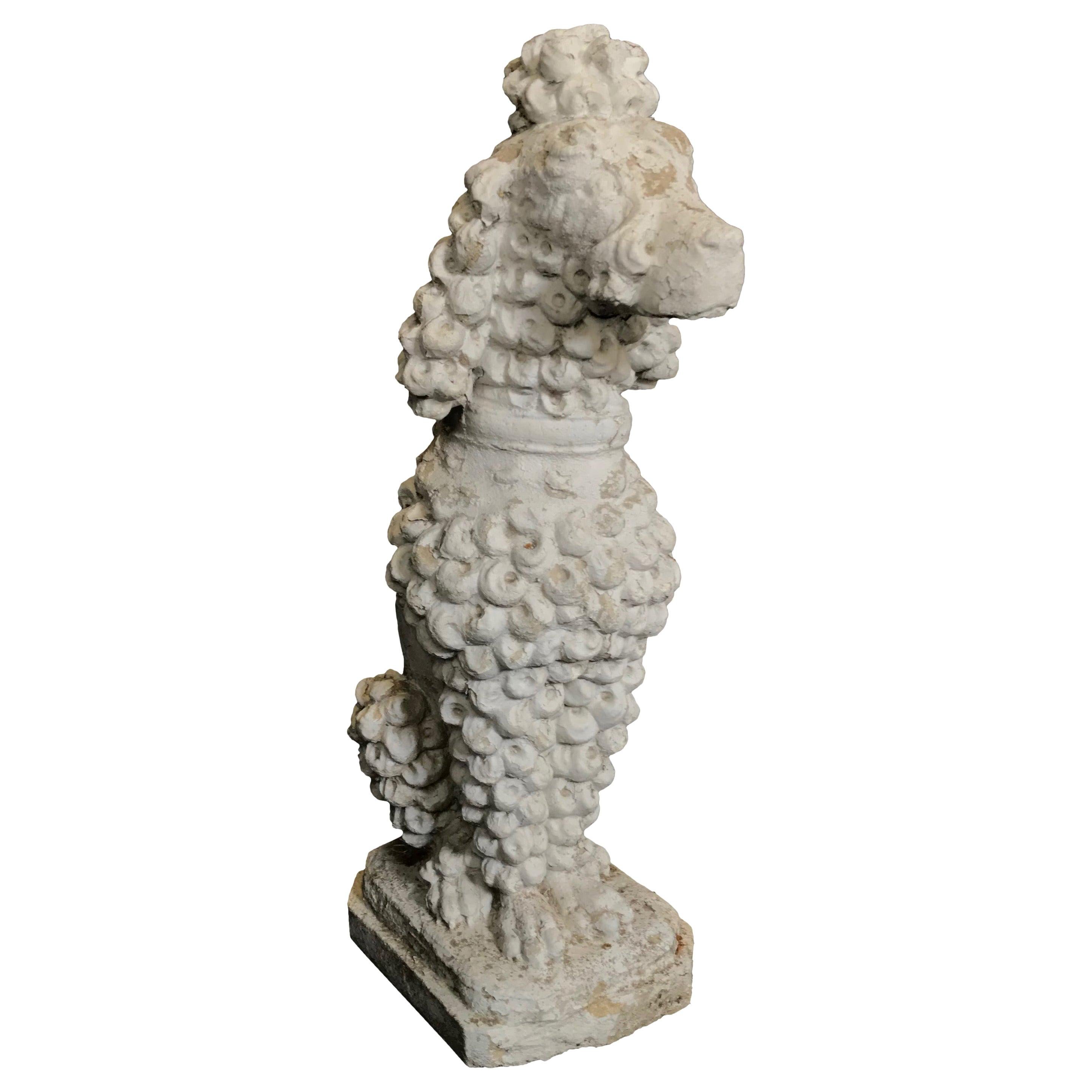 Dog Lovers' Life-Sized Stone French Poodle Sculpture Statue