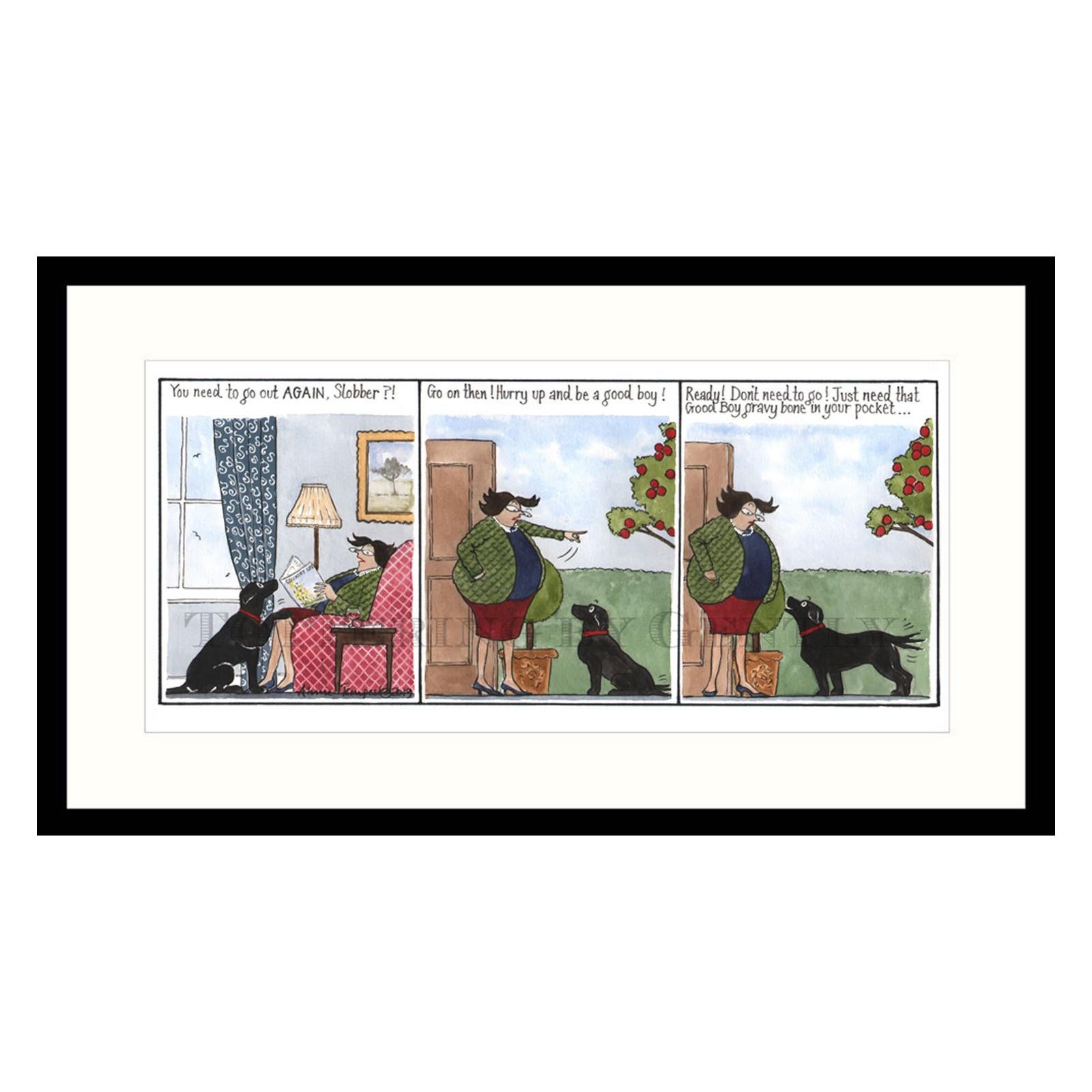 Dog Needs to Go Out Again, Humorous Dog Print For Sale