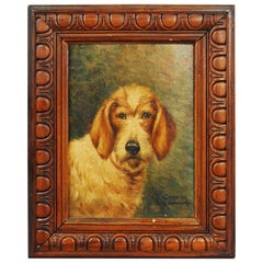 Dog Oil on Panel Portrait