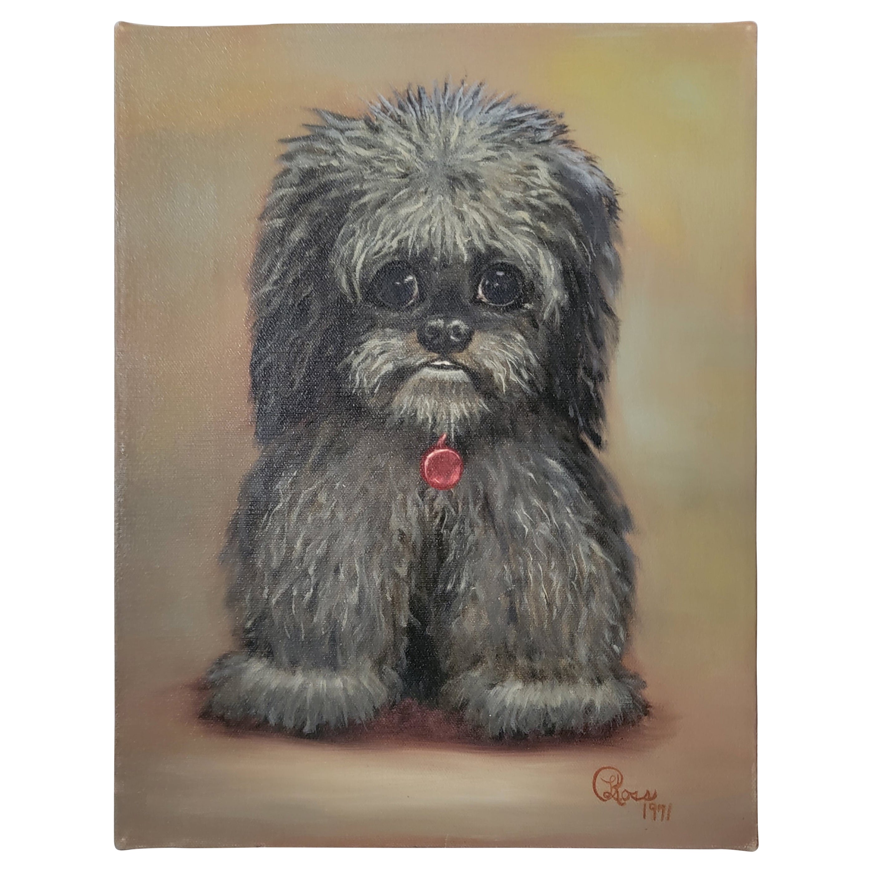 Dog Oil Painting, Signed and Dated