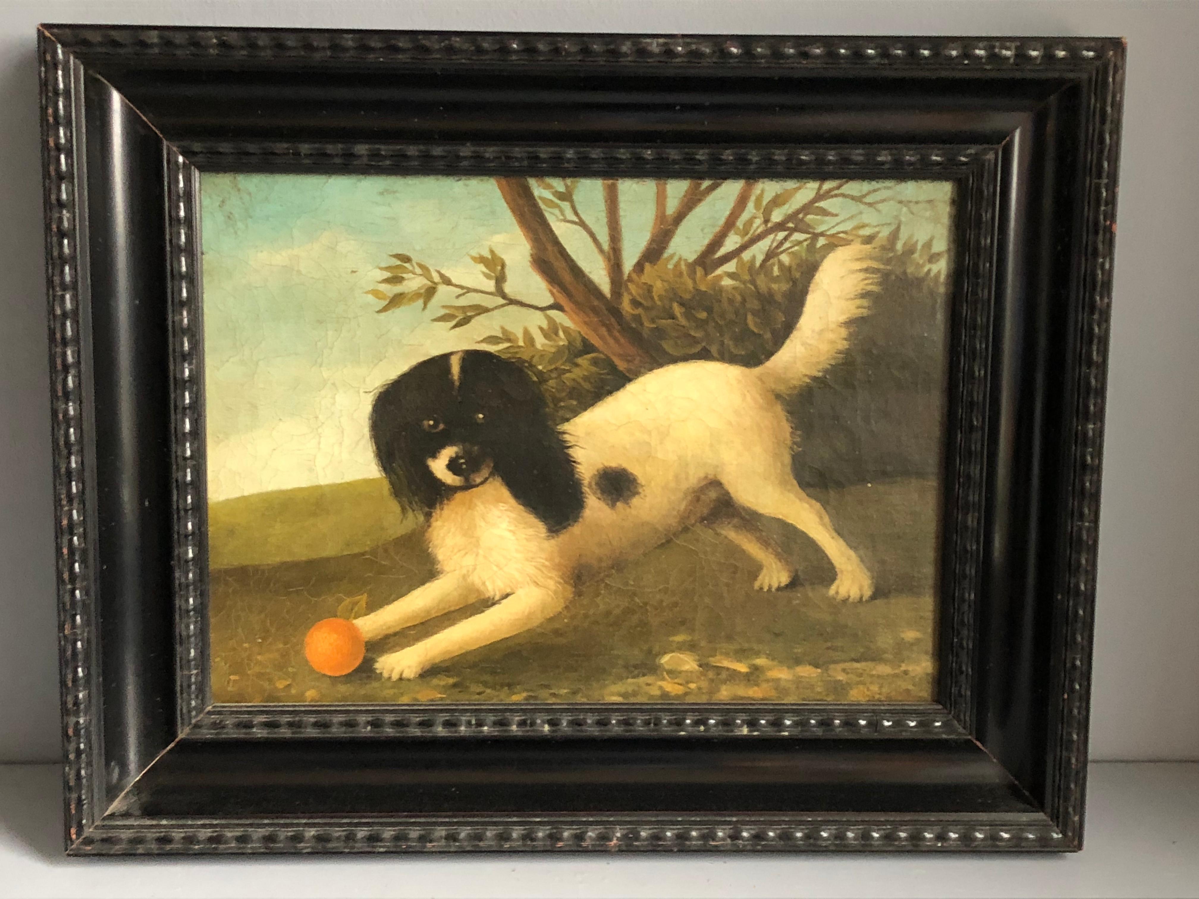 Canvas Dog Painting, French, 20th Century