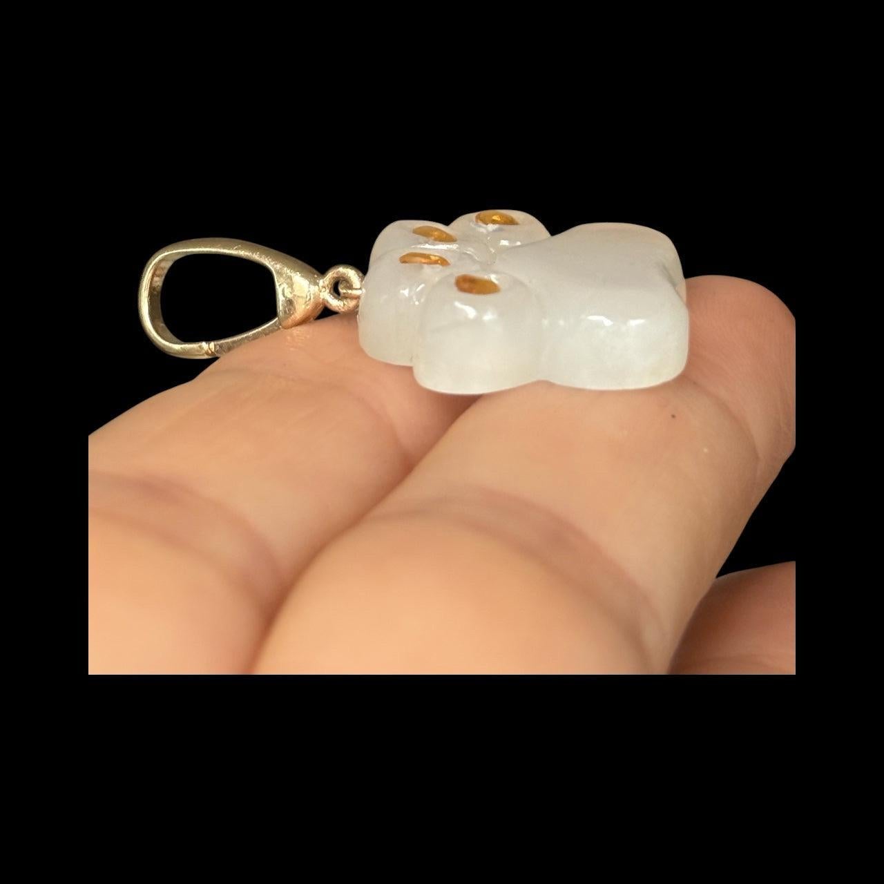 Pendentif patte de chien, pierre de lune et citrines en vente 5